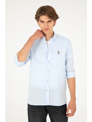 U.S. Polo Assn. Erkek Mavi Gömlek Basic 50282588-VR036