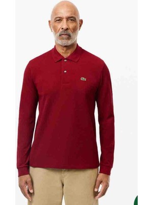 Lacoste Polo Uzun Kol Bordo Regular Fit