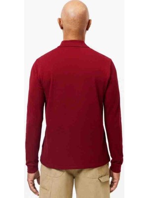 Lacoste Polo Uzun Kol Bordo Regular Fit