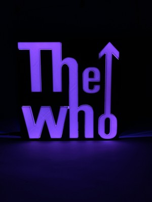 Domini The Who - Rgb LED Işıklı 3 Boyutlu Tabela - 20CM x 20CM x 2cm (Bluetooth Kontrollü)