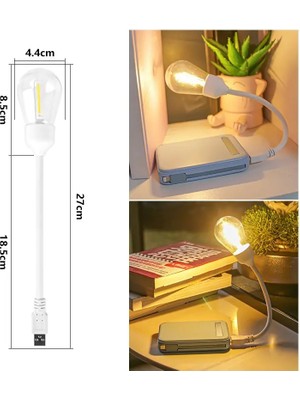 Rustik Ledli Akrobat Masa Lambası USB Girişli Kitap Okuma Lambası - Rustik LED Ampul - Ampul Tasarım