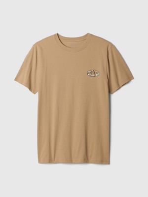 Gap Erkek Kahverengi Gap Logo Grafikli Everyday Soft T-Shirt