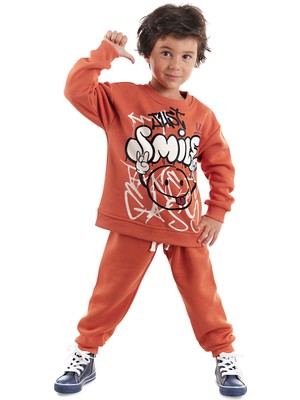 Just Smile Erkek Çocuk Kiremit Eşofman Takımı