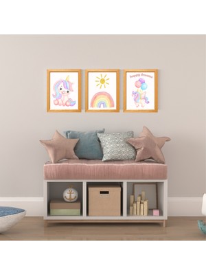Unicorn 3'lü Tablo Seti Çerçeve Görünümlü Pvc 1mm 20X25 cm