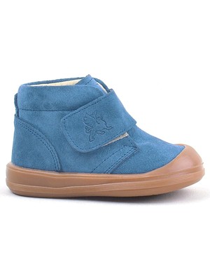 Rakerplus Yoohoo Hakiki Deri Mavi Cırtlı Unisex Bebek Bot