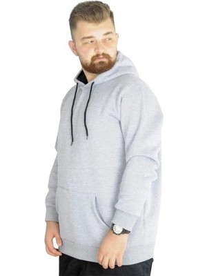 Superxl Erkek Sweatshirt Kapşonlu Pocket Basic 20562 Grimelanj