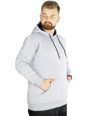 Superxl Erkek Sweatshirt Kapşonlu Pocket Basic 20562 Grimelanj