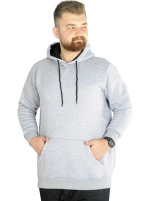 Superxl Erkek Sweatshirt Kapşonlu Pocket Basic 20562 Grimelanj