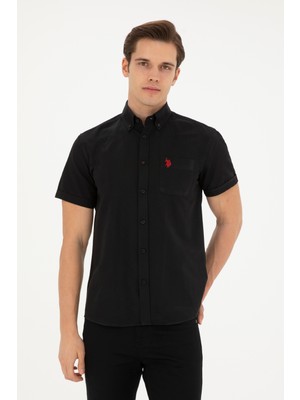 U.S. Polo Assn. Erkek Siyah Gömlek Kısa Kollu 50282587-VR046