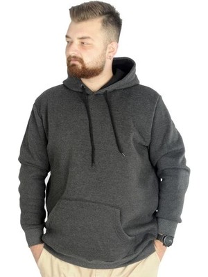 Superxl Erkek Sweat Kapşon Kangoroo Pocket Basic 20562 Antramelanj