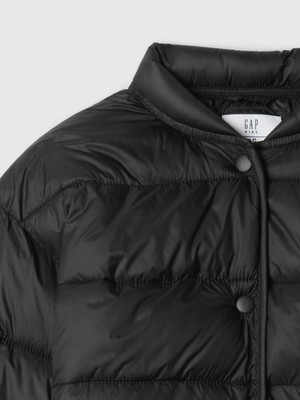 Kız Çocuk Siyah Lightweight Primaloft® P.u.r.e.™ Puffer Şişme Bomber Ceket