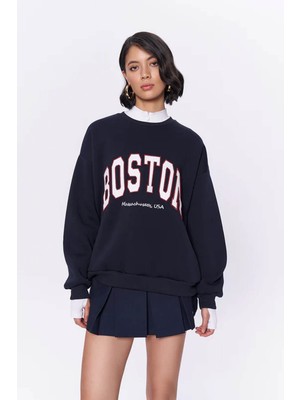 Quzu Kadın Sweatshirt Lacivert 1710099