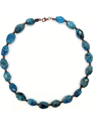 Pierremarine Necklace Doğal Apatit ve Hematit Taşlı Kolye