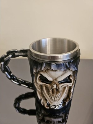 Hayalet Sürücü Kabartmalı Kupa 3D Oyma Paslanmaz Çelik Kupa