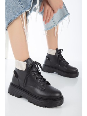 Shemard Joo Siyah Cilt Cat Bağcık Detaylı Kadın Bot