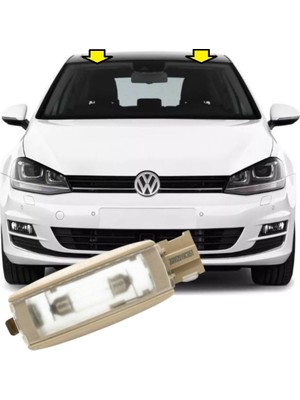 Volkspar Golf 7 2013-2016 Model Arası Uyumlu Bej Renk Güneşlik Makyaj Lambası
