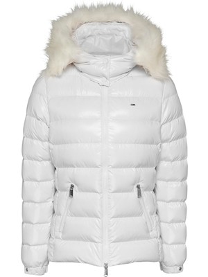 Tommy Jeans Beyaz Kadın Şişme Mont Tjw Tonal Hooded Down Jacket