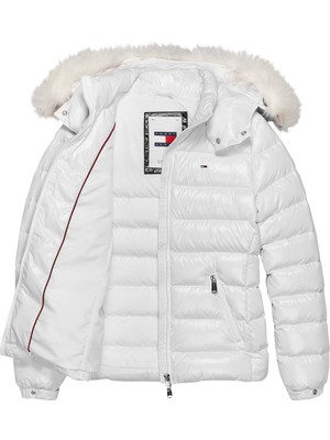 Tommy Jeans Beyaz Kadın Şişme Mont Tjw Tonal Hooded Down Jacket