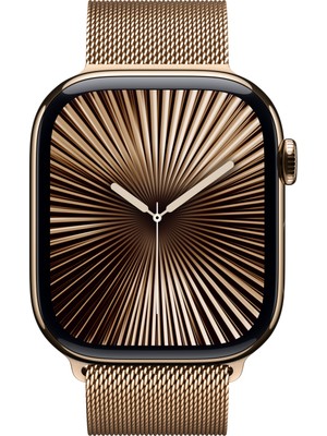 Apple Watch Series 10 GPS + Cellular, 46 mm Altın Rengi Titanyum Kasa ve Altın Rengi Milano Loop - S/M