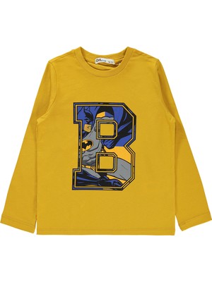 Batman Erkek Çocuk Sweatshirt 6-9 Yaş Hardal