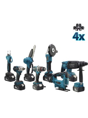 Dawreek 8'li Set Somun Sıkma - Dekupaj - Taşlama - Vidalama - Hilti - Dal Budama - Dal Kesme - Akü Dbml