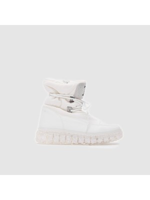 Togo Kadın Kar Botu Beyaz Paraşüt 40 Fermuarlı Modern Tasarım ile Rahat Yürüyüş