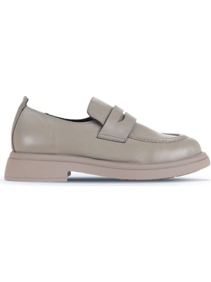 Bueno Shoes Gri Deri Kadın Loafer 01WZ4000 01WZ4000