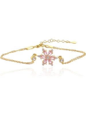 925 Ayar Gümüş Lotus Çiçeği Kadın Bileklik (Özel Kutulu)