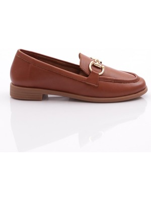 DGN 1852 Kadin Metal Aksesuarli Loafer Ayakkabi