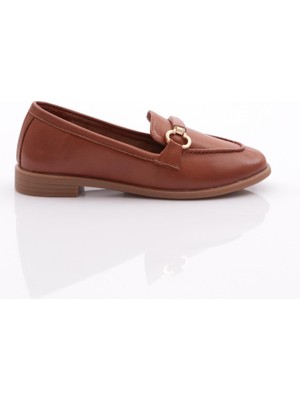 DGN 1853 Kadin Oval Burun Loafer Ayakkabi