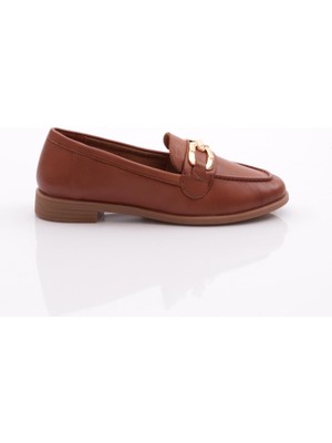 DGN 1851 Kadin Metal Aksesuarli Loafer Ayakkabi