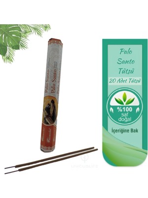 Unicuslife Aromatika Doğal Palo Santo Çubuk Tütsü (20 Adet Çubuk Tütsü)