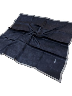 Aker İpek Eşarp - 7208704-322 Lacivert Gri Büyük Boy Sura