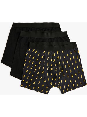 Koton 3'lü Boxer Seti Basic ve Baskılı Pamuklu