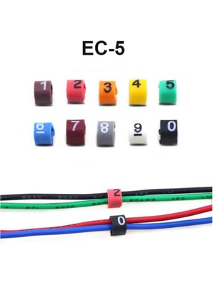 Profisher Ec-5 Renkli Kablo Işaretleyici Numaratör 16 Mm² Awg 6-8 100 Adet