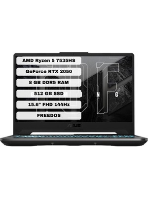 Asus TUF Gaming A15 FA506NF-HN004 AMD Ryzen 5 7535HS 8GB 512GB SSD RTX2050 Freedos 15.6" FHD Taşınabilir Bilgisayar