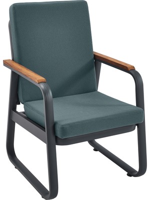 Erinöz Bella Bahçe Balkon Sandalyesi Antrasit Gövde - Yeşil