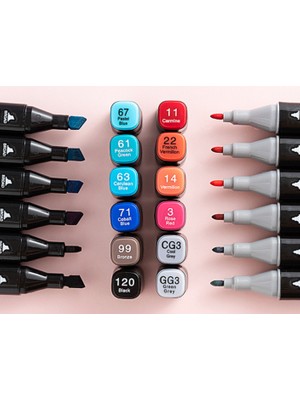 Haydi Dekor Touch Marker Touch Marker 120LI Çift Uçlu Marker Kalem Seti Çantalı