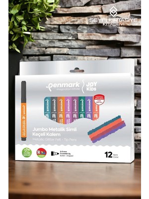 Penmark HS-707-12 Süper Yıkanabilir Simli Jumbo Keçeli Kalem 12LI Set