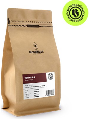 BlendBlack Kenya Aa Çekirdek Kahve 250 gr (Single Origin)