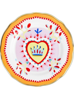Baci Milano Mamma Mia Kalp Desenli Tatlı Tabağı 16 cm