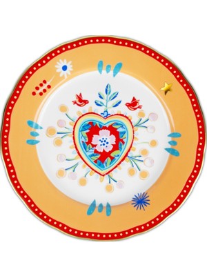 Baci Milano Mamma Mia Kalp Desenli Yemek Tabağı 28 cm