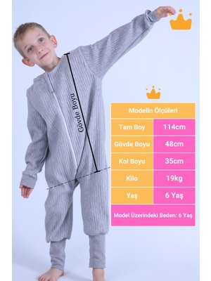 Begisa 2-8 Yaş 1.5 Tog Kapitone Çocuk Uyku Tulumu Unisex Uzun Kollu Uyku Tulumu