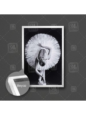 SML Tablo Reverans Yapan Danşçı Selam Veren Balerin Çerçeveli Dikey Kanvas Tablo