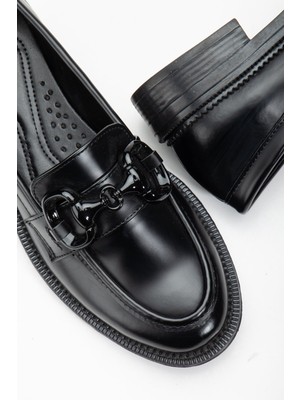 Ellolita Luxury Shoes Sofya Ortopedik Taban Deri Loafer