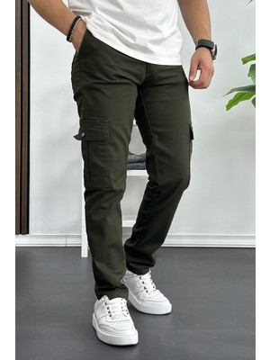 Erkek Yan Cepli Kargo Pantolon Yeşil EDW184