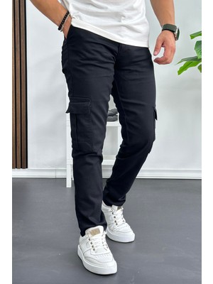 Erkek Yan Cepli Kargo Pantolon Siyah EDW184