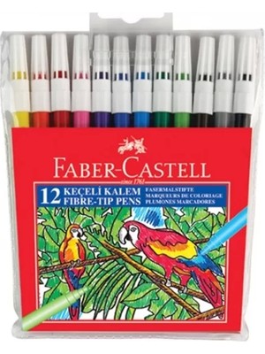 Faber-Castell 12 Renk Keçeli Kalem Seti Kutu İçinde Canlı Renkler ile Ergonomik Tasarım