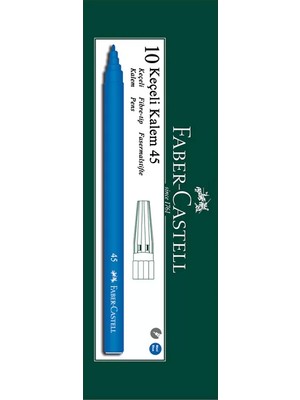 Faber-Castell 45 Keçeli Kalem Mavi 10 Adet Kalem Seti 10LU Kullanım İçin Uygun