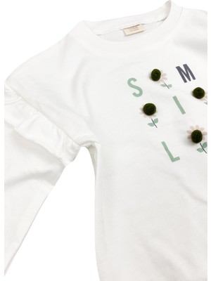 Stil Ponpon Kız Bebek Çocuk Sweatshirt